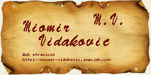 Miomir Vidaković vizit kartica